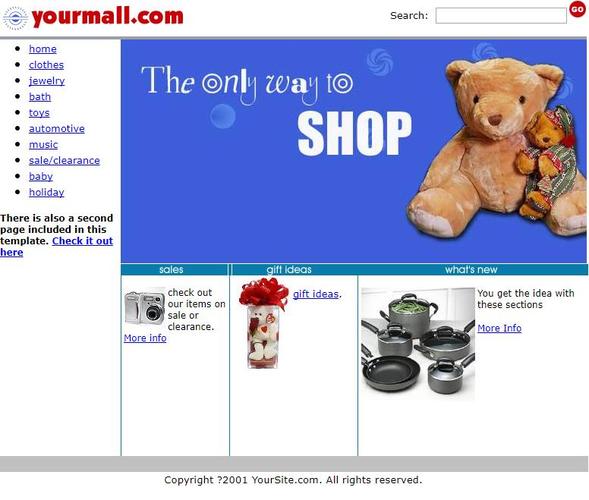 简洁可爱效果的购物商城网站模板下载